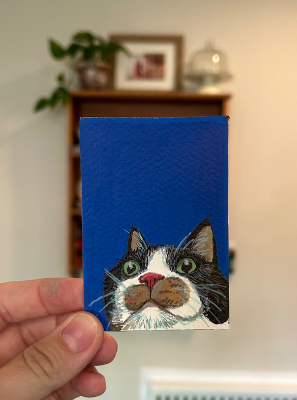 The Blue Boop aceo art card