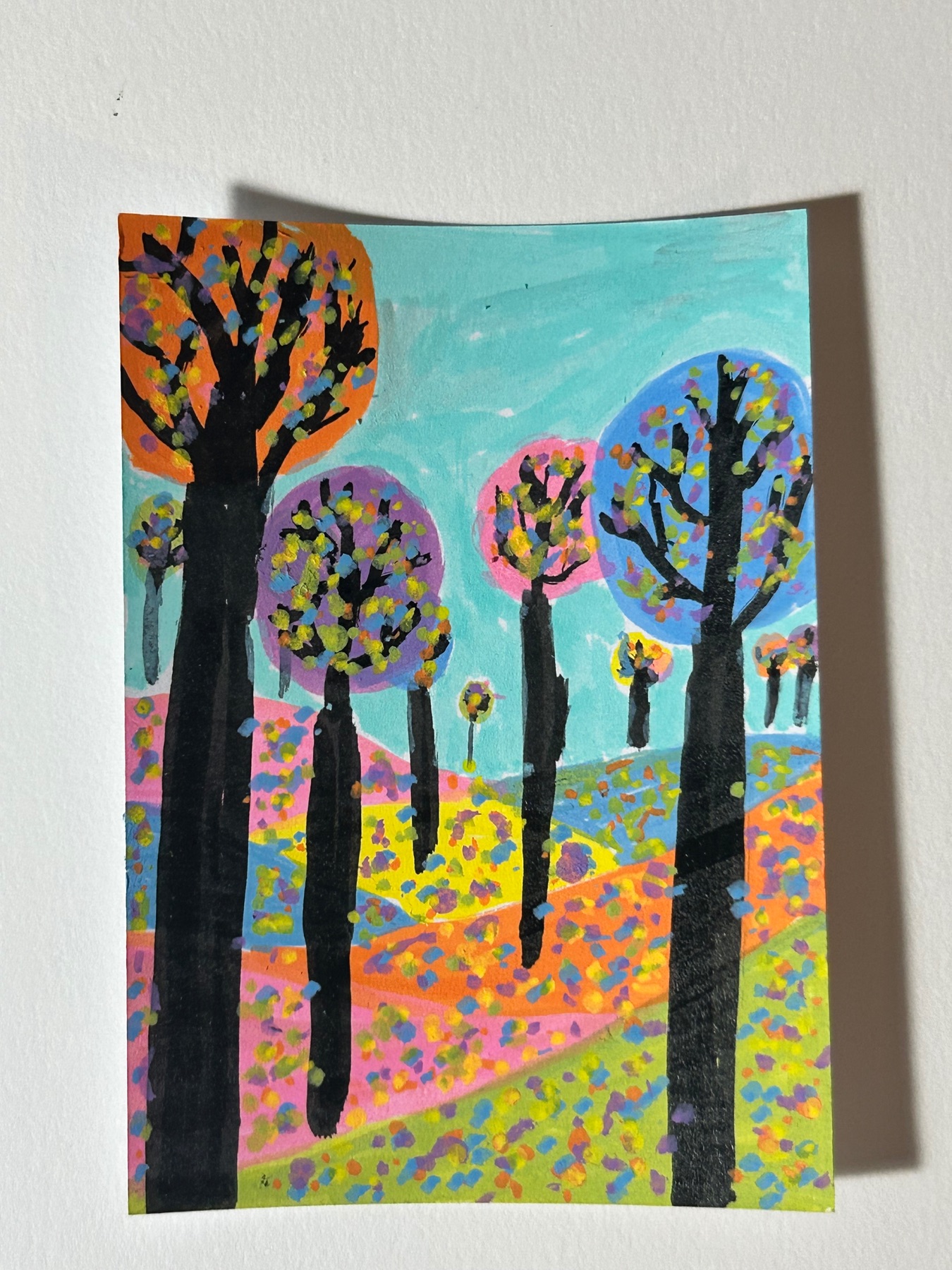 Whimsical Forest aceo art card