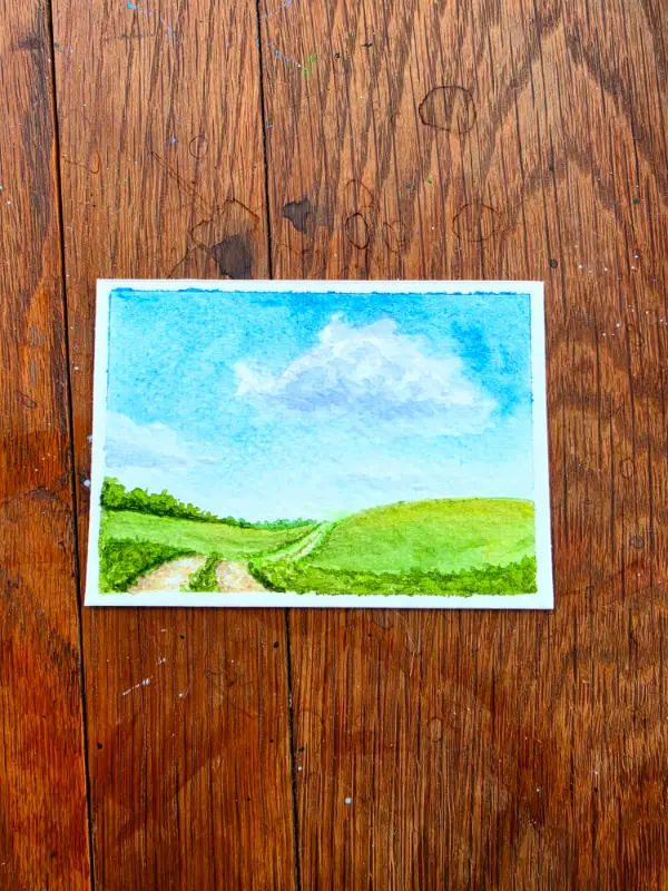 Rolling hills aceo art card