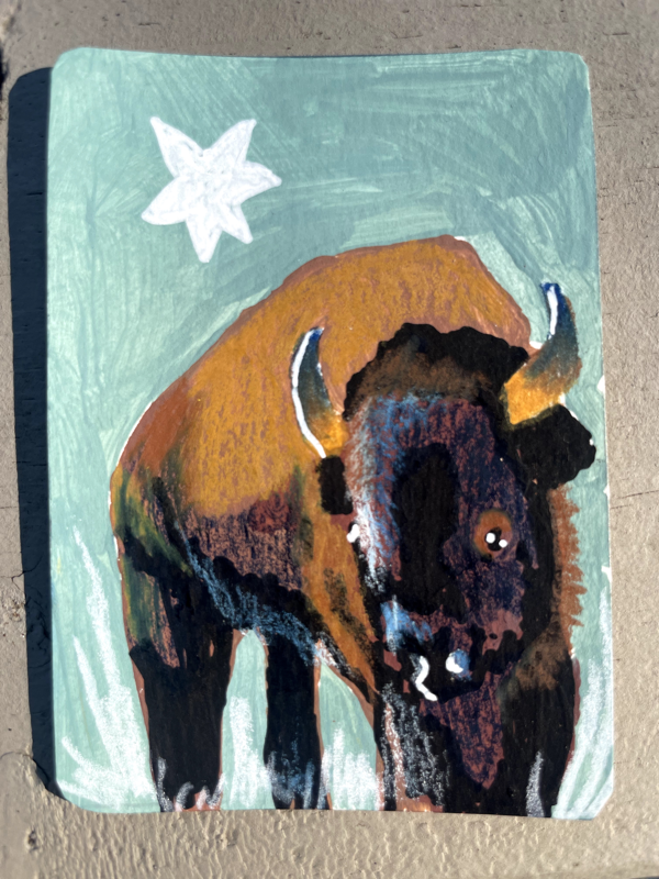 "Lone Star Buffalo" aceo art card