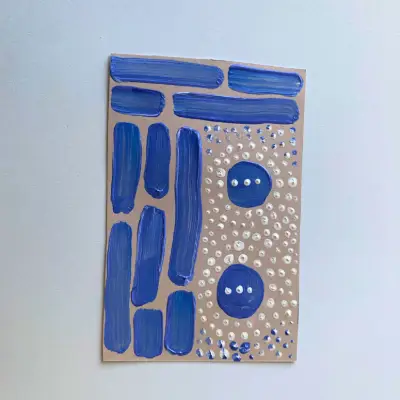 Spring Swing- Violet - Original ACEO Card aceo art card thumbnail 1