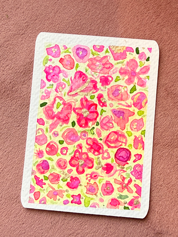 Pink Flower Explosion #2 aceo art card