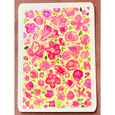 Pink Flower Explosion #2 aceo art card thumbnail 2