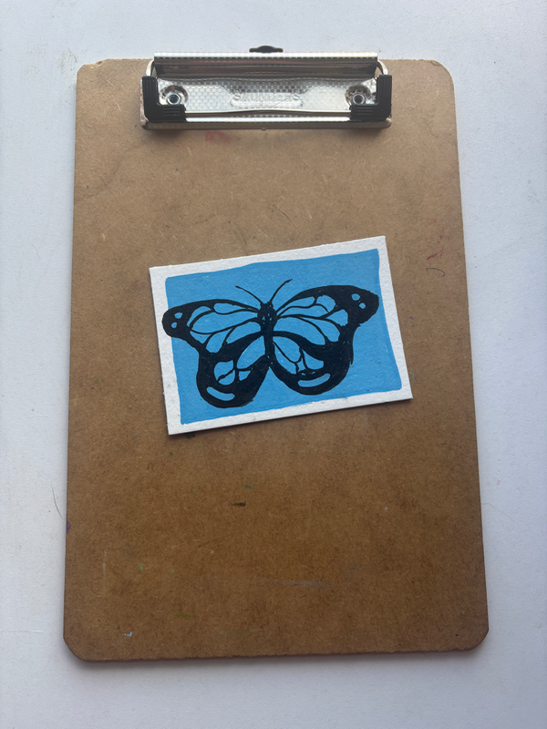 “Blue Butterfly” aceo art card