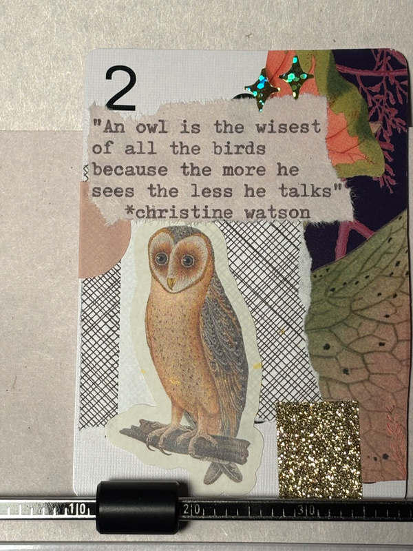 Birds & Bees #9 by Mazerzine owl quote aceo art card