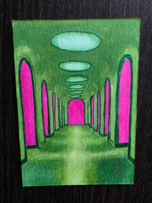 Liminal Lime✨️ aceo art card thumbnail 1