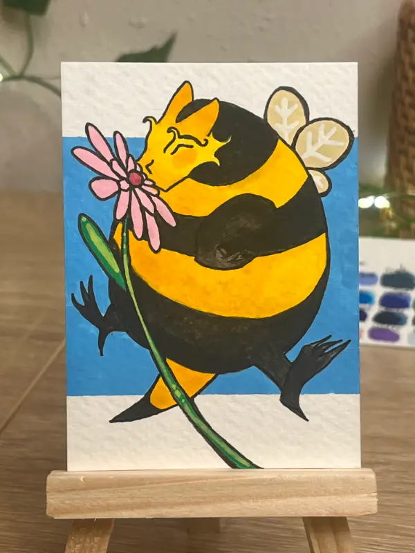 Bumble Dragon aceo art card