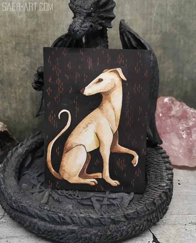 Hound Tapestry - Original ACEO aceo art card