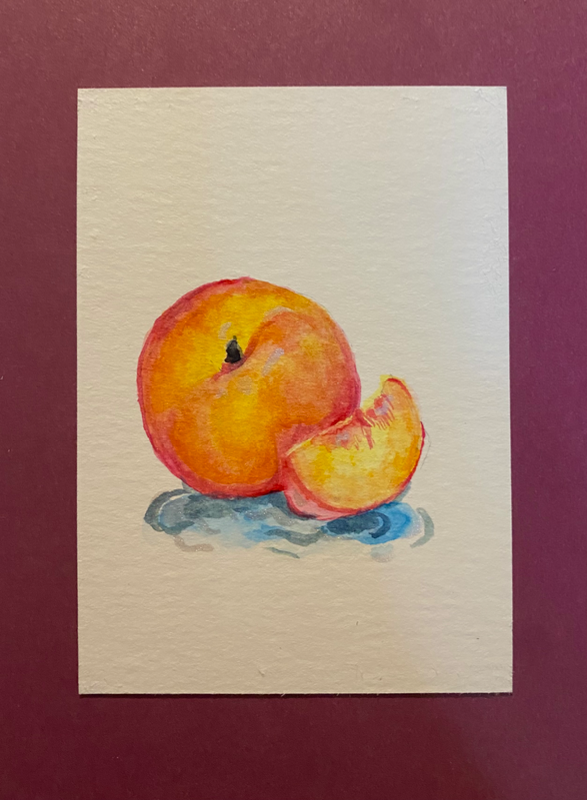 peachy aceo art card