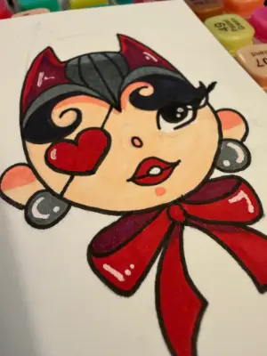 Devil Baby - Alcohol Marker - 2.25 x 3.25 IN aceo art card thumbnail 2