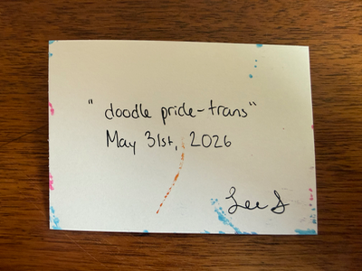 Doodle Pride: Trans aceo art card thumbnail 2