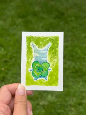 Clover Korok Critter aceo art card thumbnail 1