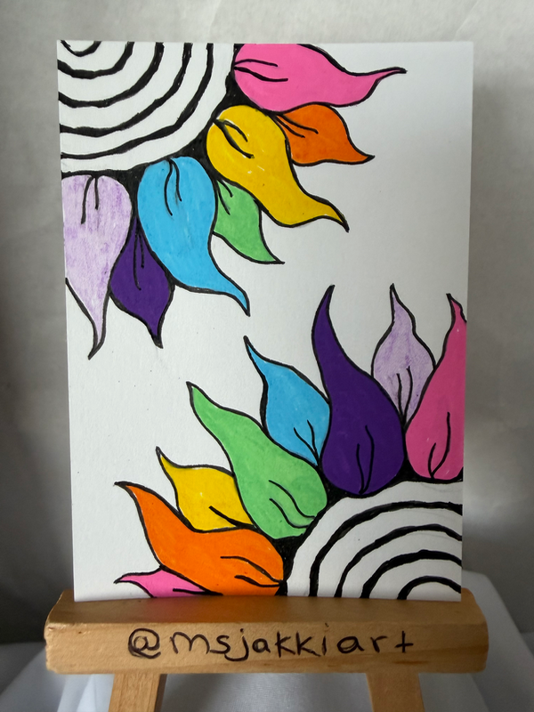 Neon Sunflowers aceo art card