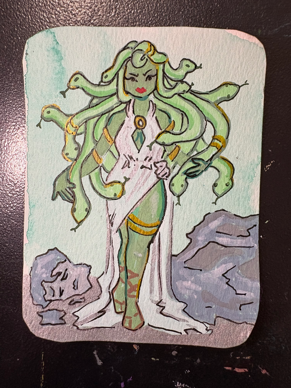 Medusa Pinup aceo art card