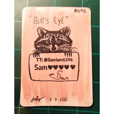 Bull's Eye aceo art card thumbnail 2
