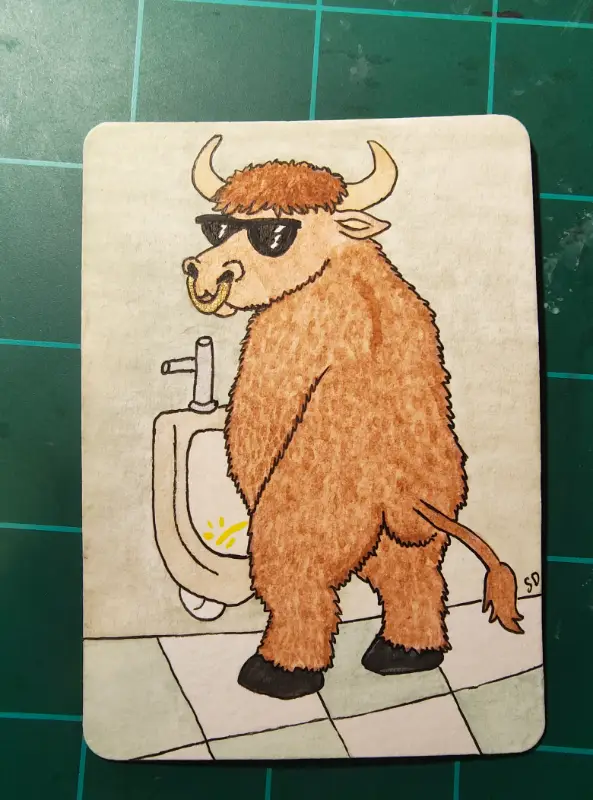 Bull's Eye aceo art card
