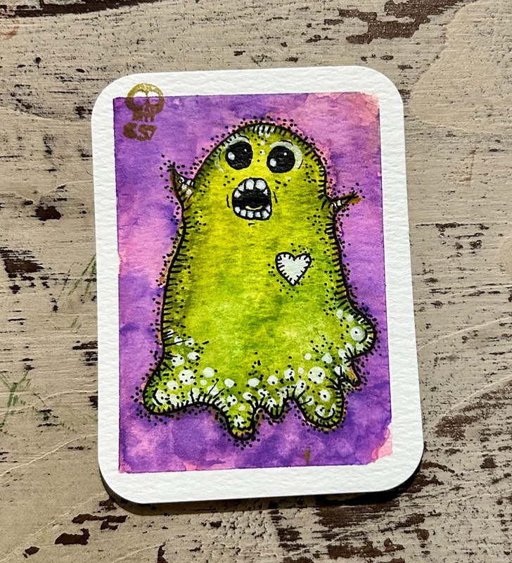 Boo aceo art card