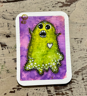 Boo aceo art card thumbnail 1