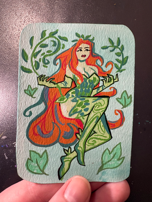 Poison Ivy aceo art card thumbnail 2