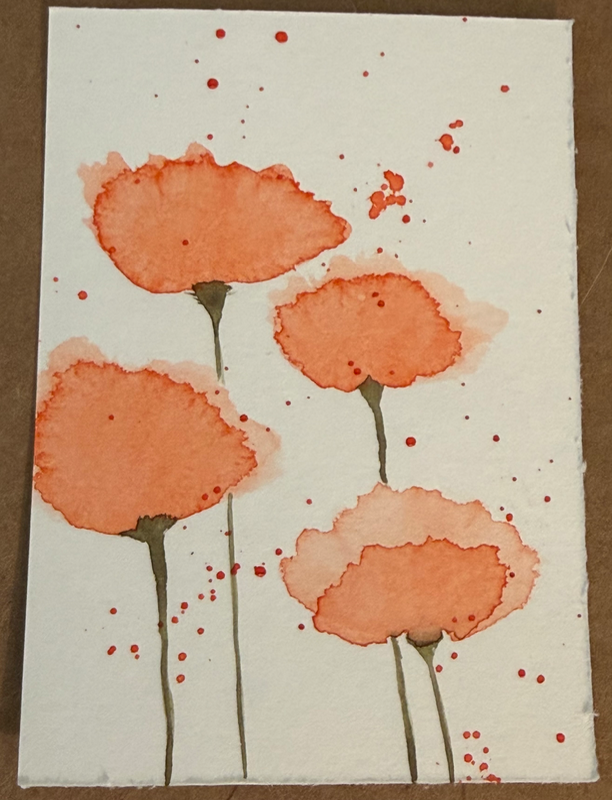 Poppy Friends — Watercolor ACEO (Original) aceo art card