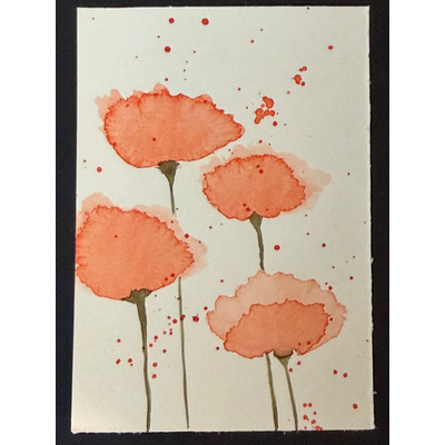 Poppy Friends — Watercolor ACEO (Original) aceo art card thumbnail 2