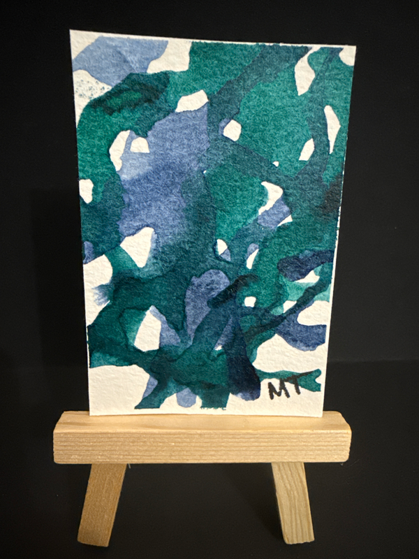 GreenBlue No 7 aceo art card
