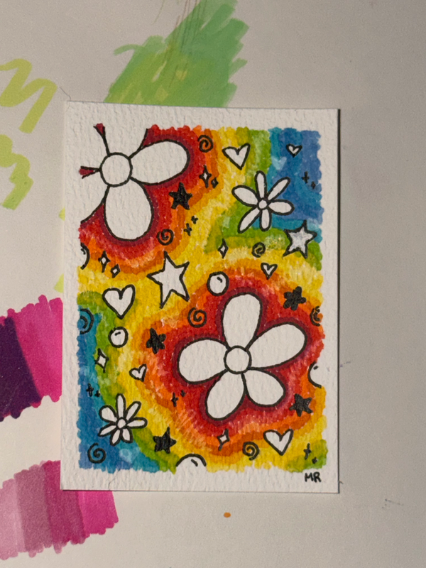 Groovy Doodles aceo art card