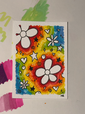 Groovy Doodles aceo art card thumbnail 1