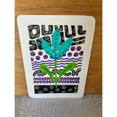 Floral on Abstract aceo art card thumbnail 1