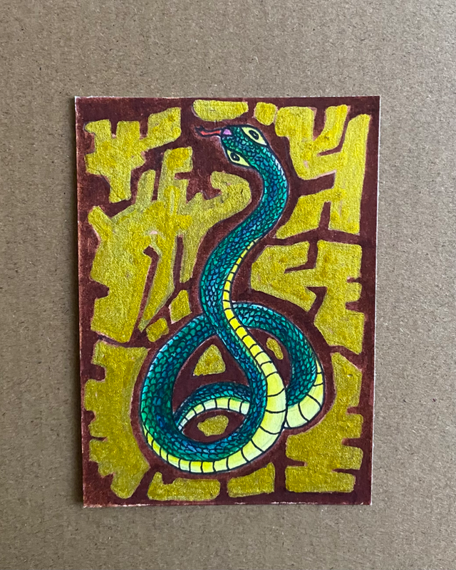 Slithery aceo art card