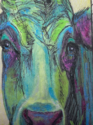 Udderly Chromatic aceo art card thumbnail 3