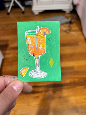 Aperol Spritz aceo art card thumbnail 1