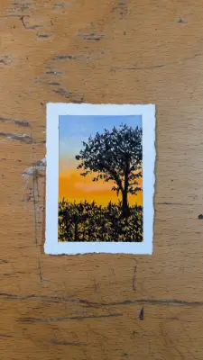 Tangerine Horizon aceo art card thumbnail 1