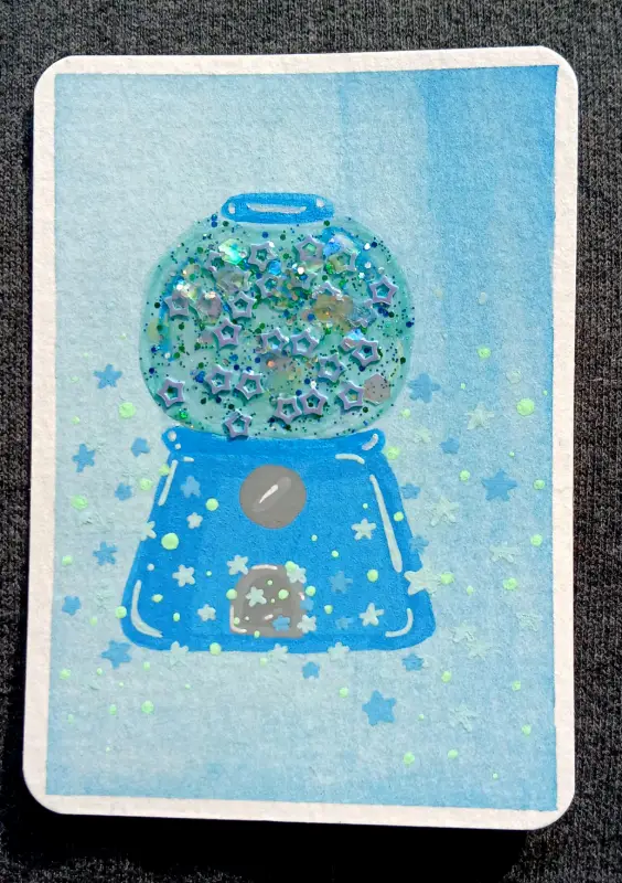 Aqua Candy Surprise aceo art card