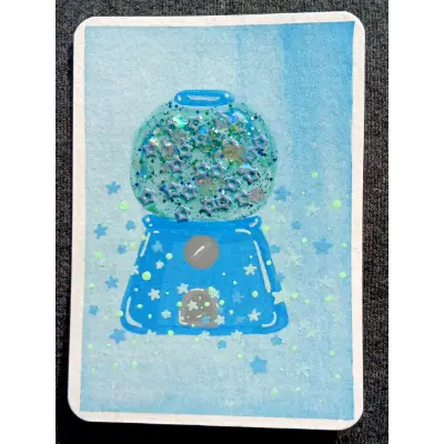 Aqua Candy Surprise aceo art card thumbnail 1