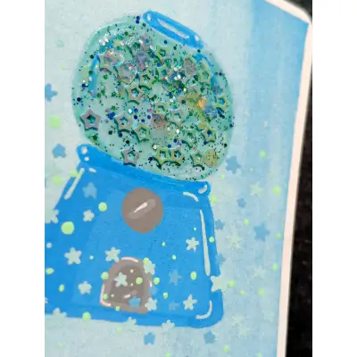 Aqua Candy Surprise aceo art card thumbnail 4