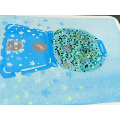 Aqua Candy Surprise aceo art card thumbnail 3