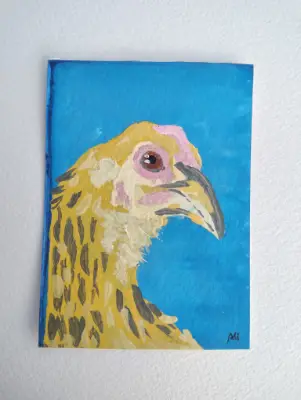 Buff Brahma (Chicken) aceo art card thumbnail 2