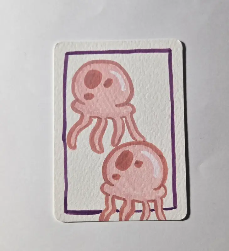 Pink Jellyfish - Spongebob Inspired Series 2/88 aceo art card