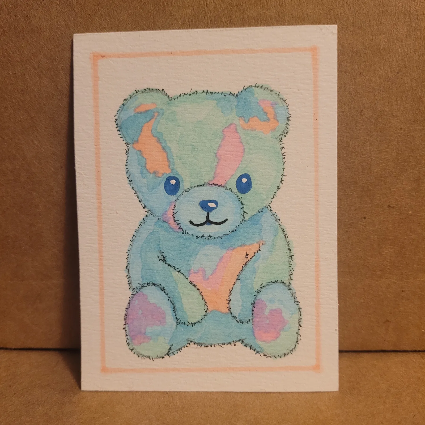 Doodle Bear aceo art card