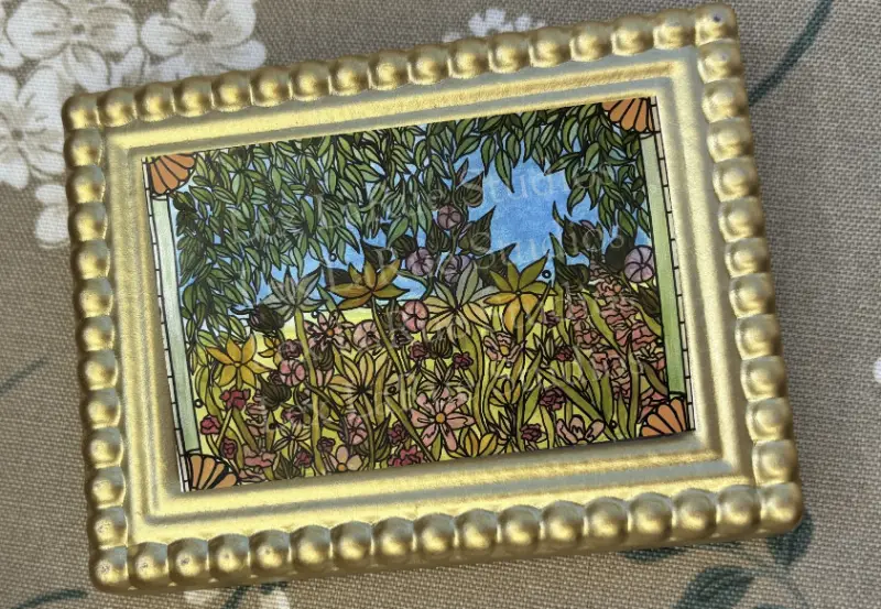 ACEO & Sticker 4-Pack: Stained-Glass Florals Spring Set {Daffodils, Carnations/Snowdrops,Morn-Glory} aceo art card