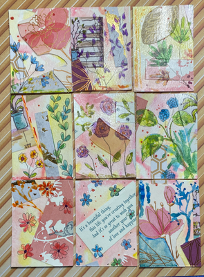 Floral Collage #4 aceo art card thumbnail 2