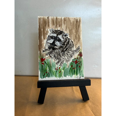Jimothy & Flowers aceo art card thumbnail 1