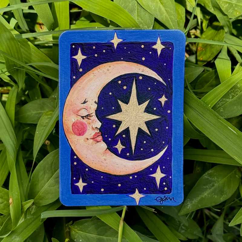 Sleepy Moon “Till Tomorrow” aceo art card