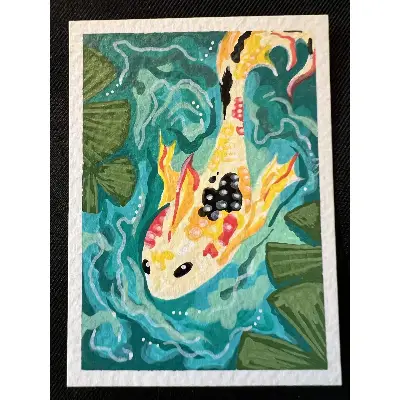Gentle Koi aceo art card thumbnail 1