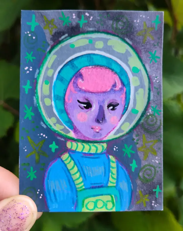Space Babe 2/7 aceo art card
