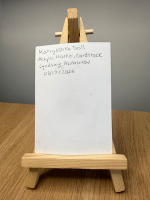 Matryoshka Doll Original ACEO by Lyndsay Aznaurov aceo art card thumbnail 2