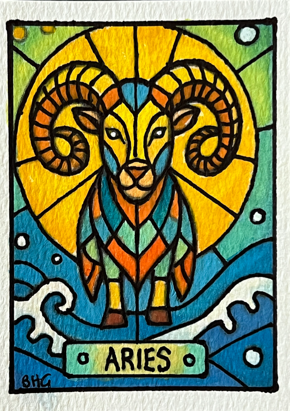Aries aceo art card