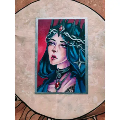 Dark Queen - Original ACEO - Ancient Queen Series aceo art card thumbnail 1