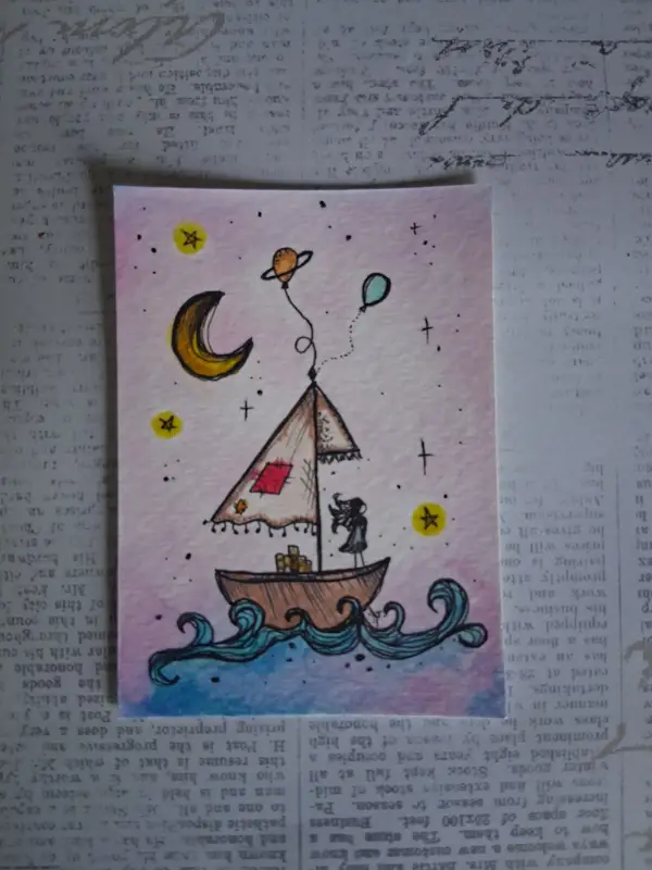 Little World aceo art card